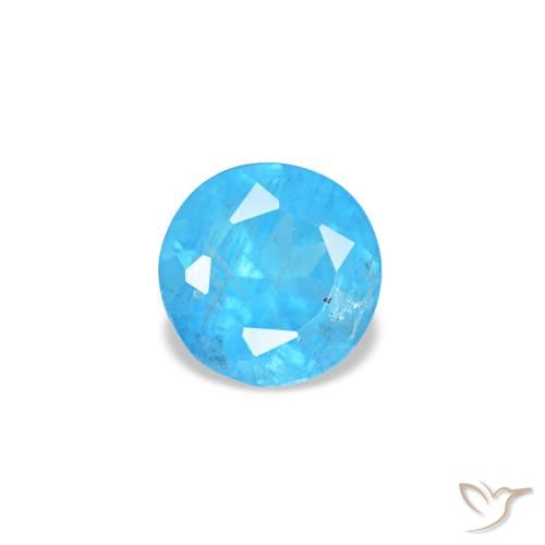 0.19ct Azul azur intenso Apatito, Redondo, VS