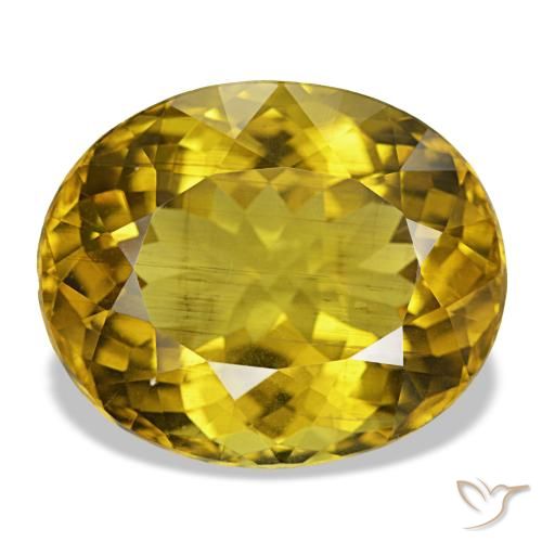 Apatita amarillo de 18,73 ct, ovalado, VS