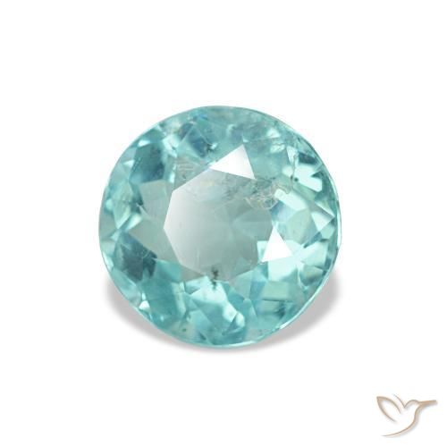 Apatita turquesa natural de 0,95 ct, corte redondo, VS-SI