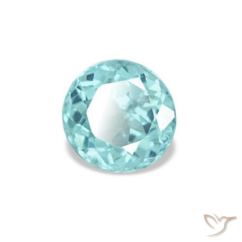 Apatita turquesa natural de 0,41 ct, corte redondo, VS-SI