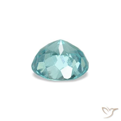 Apatita turquesa natural de 0,41 ct, corte redondo, VS-SI