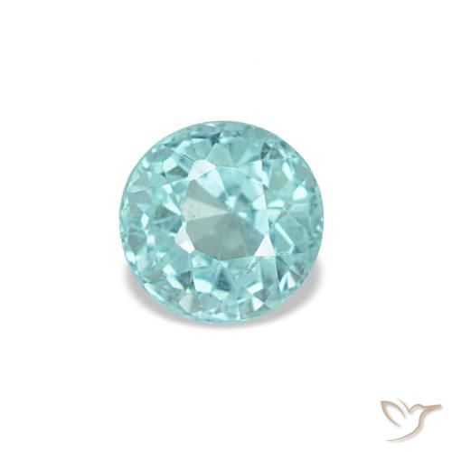 Apatita turquesa natural de 0,33 ct, corte redondo, VS-SI