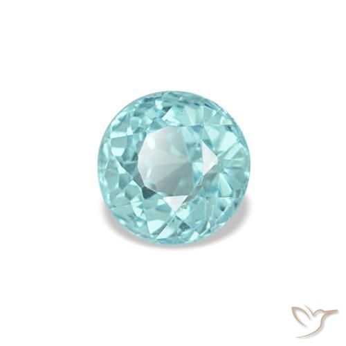 Apatita turquesa natural de 0,33 ct, corte redondo, VS-SI