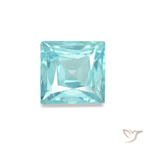Apatita turquesa natural de 0,59 ct, cuadrado, VS-SI