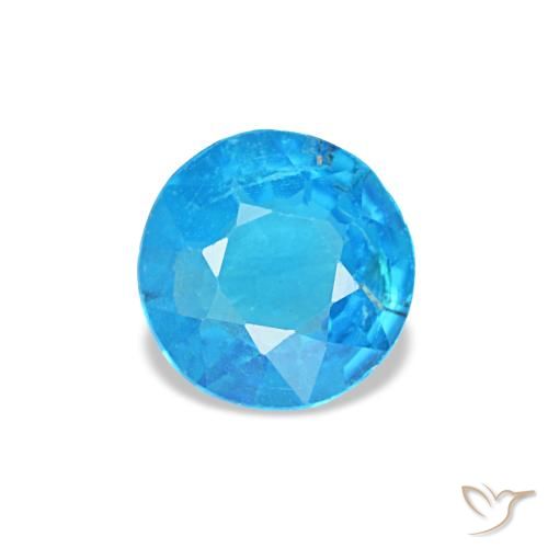 Apatita azul natural de 0,37 ct, corte redondo, SI