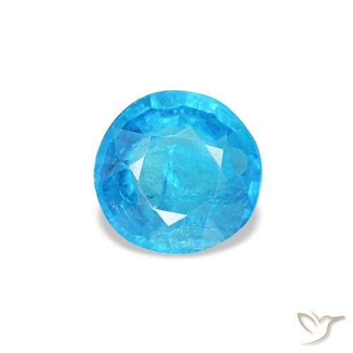 Apatita azul natural de 0,33 ct, corte redondo, SI