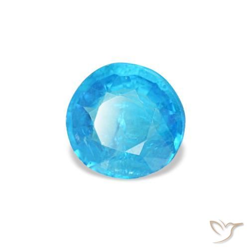 Apatita azul natural de 0,33 ct, corte redondo, SI
