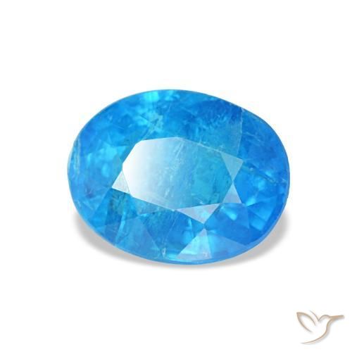 Apatita azul natural de 0,92 ct, corte óvalo, SI