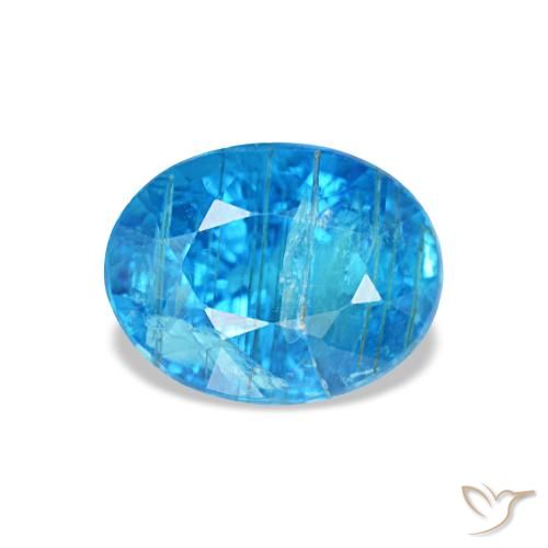 Apatita azul natural de 0,79 ct, corte óvalo, SI