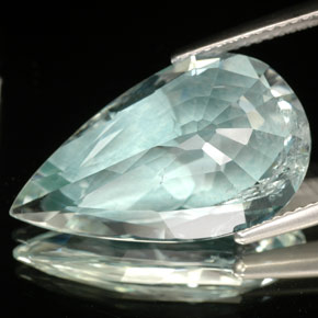 Aguamarina Azul claro natural de 9.85 ct, En forma de pera, SI