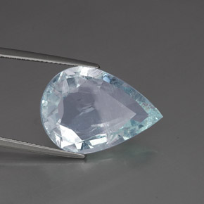 Aguamarina azul natural de 14,24 ct, en forma de pera, SI