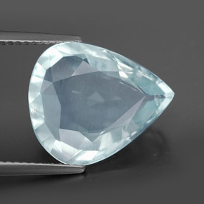 Aguamarina azul natural de 6,72 ct, en forma de pera, VS-SI