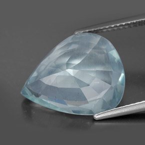 Aguamarina azul natural de 6,72 ct, en forma de pera, VS-SI