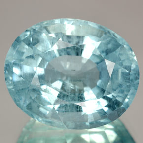Aguamarina azul natural de 12,27 ct, corte óvalo, SI