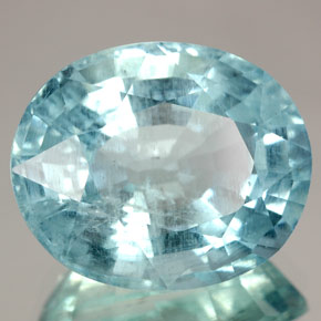 Aguamarina azul natural de 12,27 ct, corte óvalo, SI