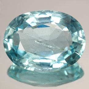 Aguamarina azul natural de 15,48 ct, corte óvalo, SI