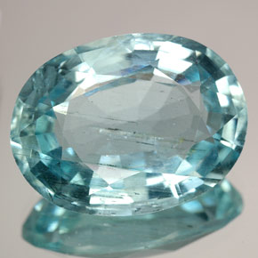 Aguamarina azul natural de 15,48 ct, corte óvalo, SI