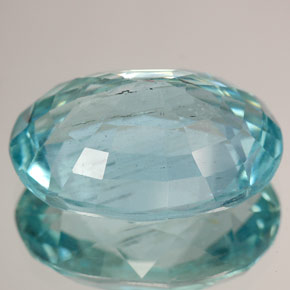 Aguamarina azul natural de 15,48 ct, corte óvalo, SI