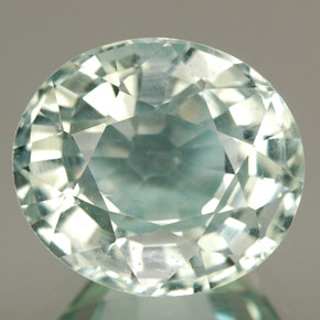 Aguamarina azul natural de 4,84 ct, corte óvalo, VS