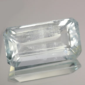 Aguamarina azul natural de 12,22 ct, corte esmeralda, VS-SI