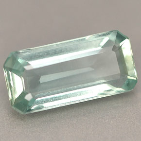 Aguamarina azul natural de 1,79 ct, corte esmeralda, VVS-VS