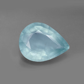 Aguamarina azul natural de 4,33 ct, en forma de pera, VS-SI
