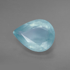 Aguamarina azul natural de 4,33 ct, en forma de pera, VS-SI
