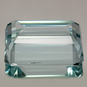 Aguamarina azul natural de 19,12 ct, corte esmeralda, VS