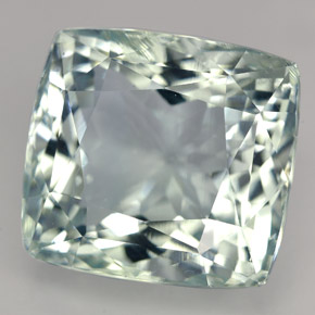 Aguamarina verde natural de 18,18 ct, corte cojín, IF