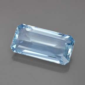 Aguamarina Azul claro natural de 36.07 ct, corte esmeralda, VVS