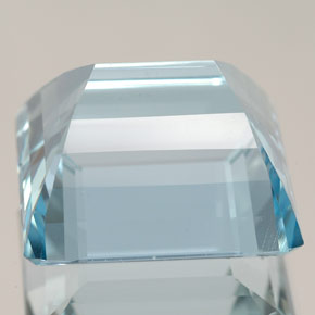Aguamarina azul natural de 15,86 ct, corte esmeralda, IF