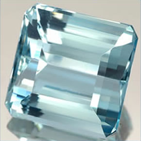 Aguamarina azul natural de 10,58 ct, corte esmeralda, IF