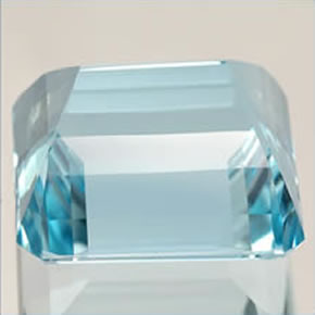 Aguamarina azul natural de 10,58 ct, corte esmeralda, IF