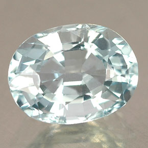 Aguamarina azul natural de 1,30 ct, corte óvalo, IF