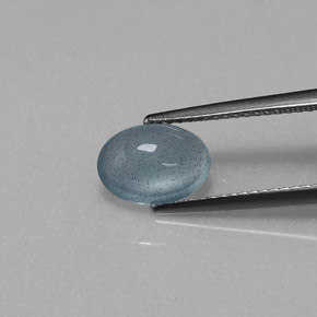 Aguamarina azul natural de 1,86 ct, transparente, transparente / translúcido