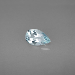 Aguamarina azul natural de 0,69 ct, en forma de pera, VVS
