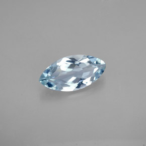 Aguamarina azul claro natural de 0,86 ct, marquesa, VVS