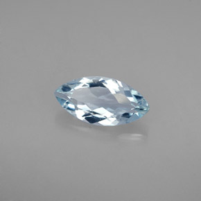 Aguamarina azul claro natural de 0,86 ct, marquesa, VVS