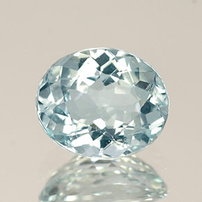 Aguamarina azul natural de 0,76 ct, corte óvalo, VS