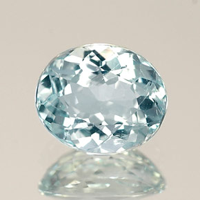 Aguamarina azul natural de 0,76 ct, corte óvalo, VS