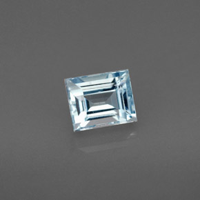 Aguamarina azul natural de 0,86 ct, baguette, VS