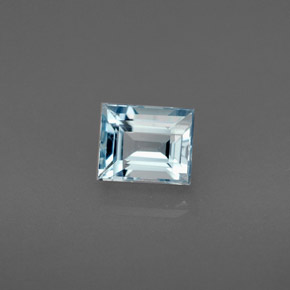 Aguamarina azul natural de 0,86 ct, baguette, VS