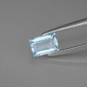 Aguamarina azul natural de 0,55 ct, baguette, VS
