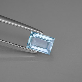 Aguamarina azul natural de 0,55 ct, baguette, VS