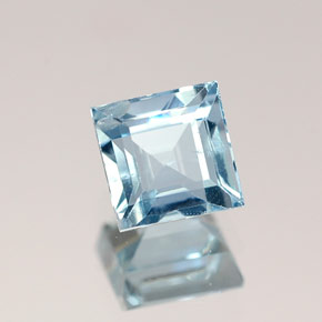 Aguamarina azul natural de 0,61 ct, cuadrado, VS