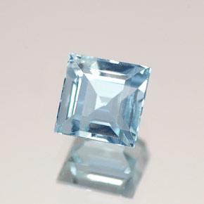 Aguamarina azul natural de 0,61 ct, cuadrado, VS