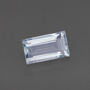 Aguamarina azul claro natural de 0,81 ct, corte baguette, VVS-VS