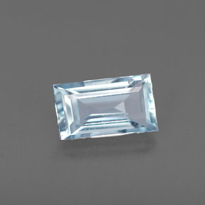 Aguamarina azul natural de 0,57 ct, baguette, VVS-VS