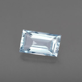 Aguamarina azul natural de 0,57 ct, baguette, VVS-VS