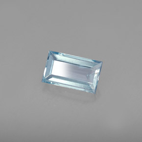 Aguamarina azul natural de 0,68 ct, baguette, VS